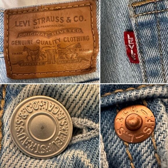 Levi’s Premium Wedgie Straight Jeans High-Rise Light Wash Cropped Raw Hem Sz 29 - Picture 6 of 11